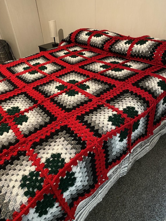 Granny Square Christmas Blanket/afghan Crochet Pattern - Etsy Israel