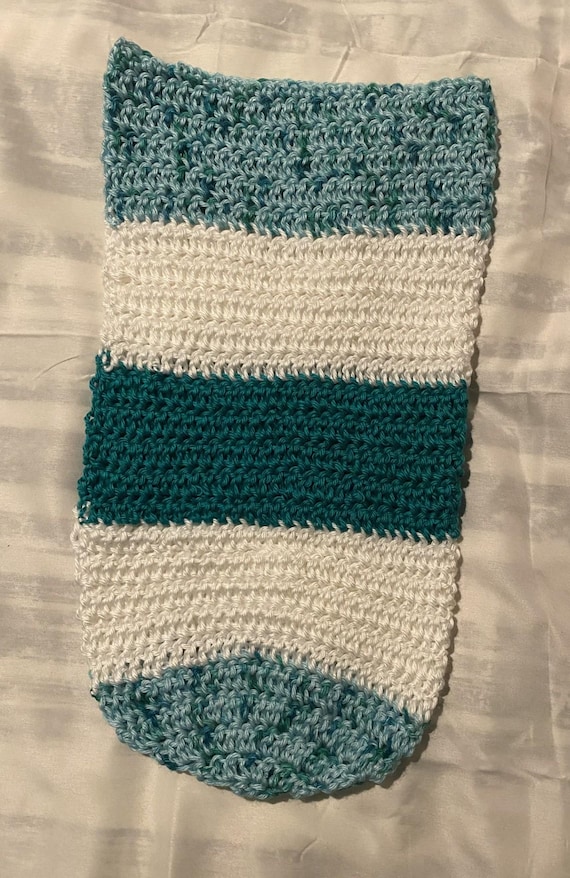 Blue Green Speckled Baby Swaddle Crochet Pattern