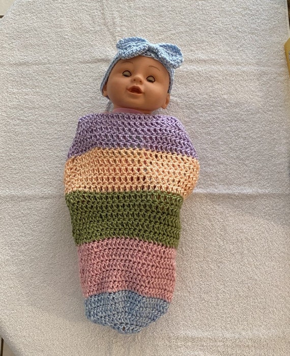 Libra Crochet Baby Swaddle and Headband Pattern