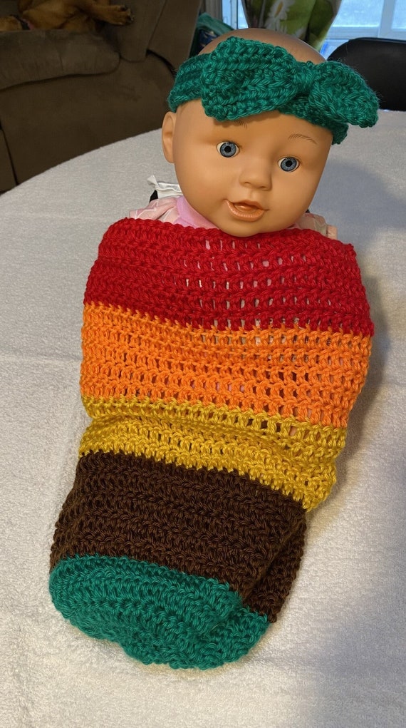 Virgo Crochet Baby Swaddle and Headband Pattern
