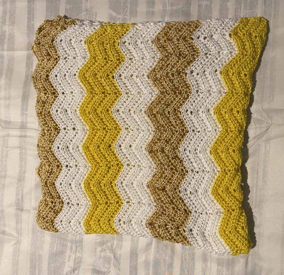 Yellow Speckled Baby Blanket Crochet Pattern