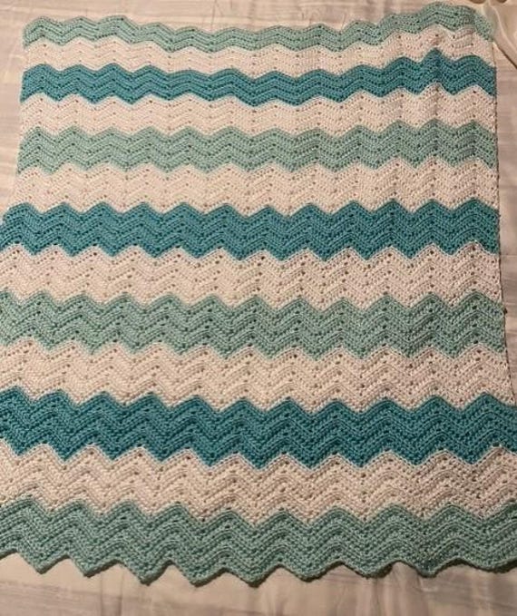 Green Aqua Baby Blanket Crochet Pattern