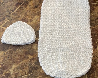 Crochet Baby Swaddle/ Cocoon and Hat Patter