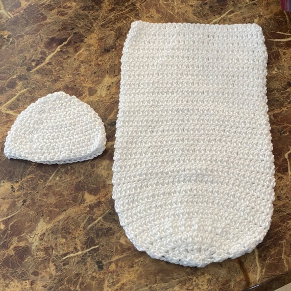 Crochet Baby Swaddle/ Cocoon and Hat Patter