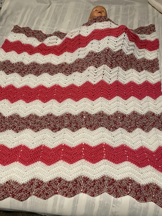 Pink Speckled Baby Blanket Crochet Pattern