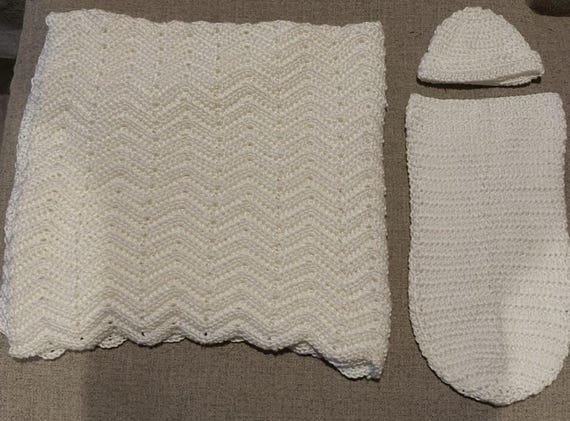 Crochet Baby Pattern Bundle- Baby Blanket, Swaddle and Beanie - PDF Patterns