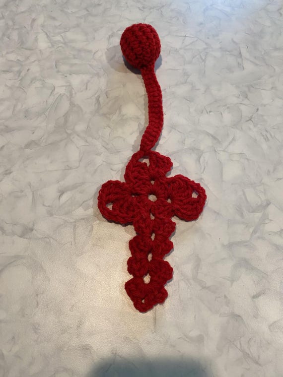 Cross With Ball Bookmark Crochet Pattern