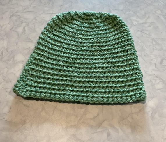 Green Adult Soft Crochet Beanie