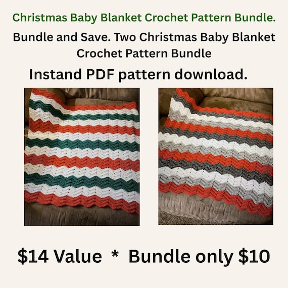 Christmas Baby Blanket Bundle Crochet Pattern