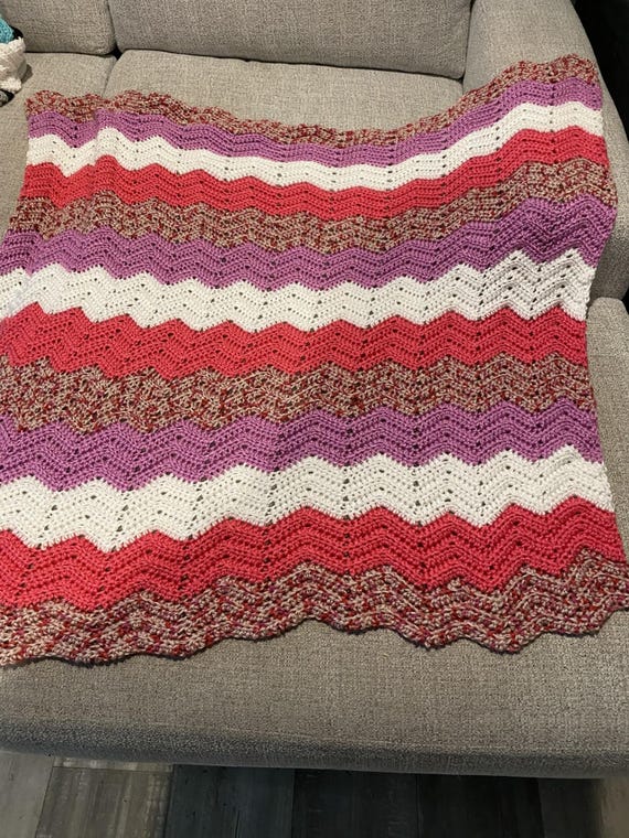 Pink and Blackberry Crochet Baby Blanket Pattern