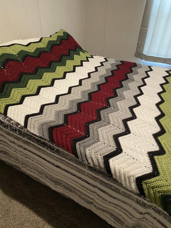Large Crochet Afghan Pattern Green