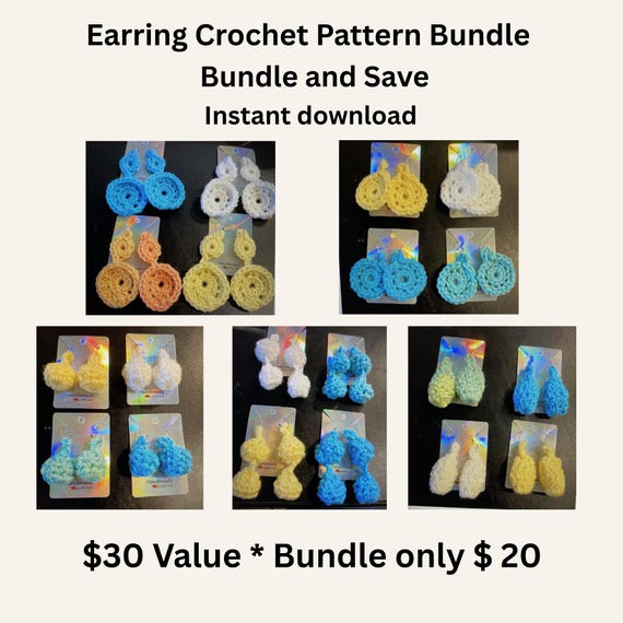 Earrings Crochet Patterns Bundle