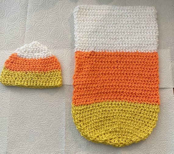 Candy Corn Baby Swaddle and Hat Crochet Pattern
