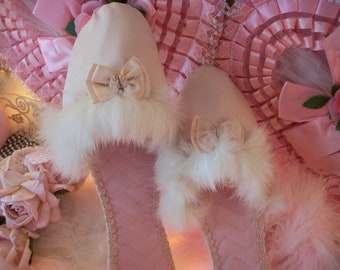 pale pink suede heels