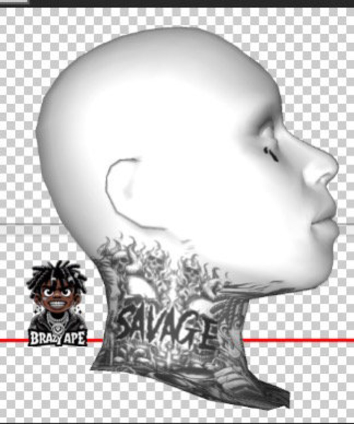 Male Savage Head neck Tattoo Fivem GTA Skin Ped Mods Etsy Male Savage Head neck Tattoo Fivem GTA Skin Ped Mods Etsy