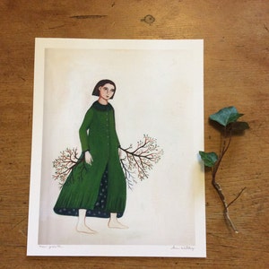 New Growth Art Print: Green Woman Fine Art (8x10)