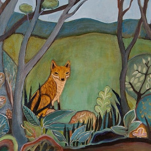 Fox Print, Edge of the Woods, fox, woods, art print, fine art, wall decor, folktales