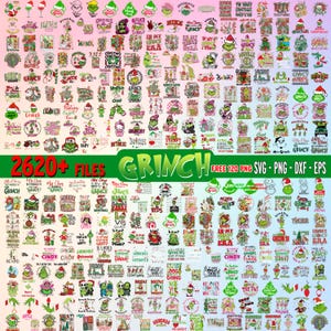 2620+ The Grinch SVG PNG Files | Grinch Christmas Svg Files, Cricut & Silhouette, 120 Free PNG Clipart, 650+ Unique Design, Instant Download
