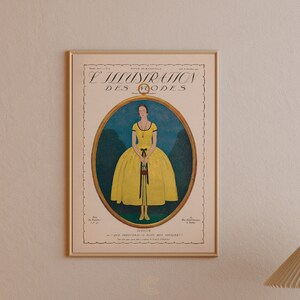 Vintage 1920 Fashion Illustration Poster PRINTABLE Art | Vintage Fashion Art Print | DIGITAL DOWNLOAD | Antique Room Decor | CC654