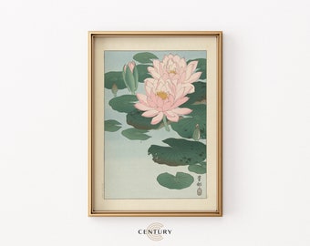 Japanese Wall Art Print - Water Lily | Digital Download - Etsy