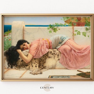 Neoclassical Young Woman Laying Painting PRINTABLE Art | Vintage Neoclassic Art Print | DIGITAL DOWNLOAD | Godward Antique Room Decor |CC563