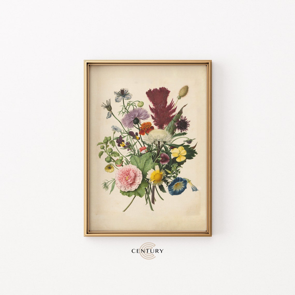 Vintage Flower Bouquet PRINTABLE Art | Bedroom Wall Art Print | Digital ...