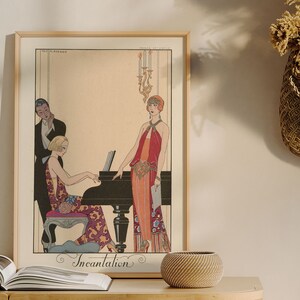 Vintage Musical Illustration PRINTABLE Art | Incantation George Barbier Art Print | DIGITAL DOWNLOAD | Antique Room Decor | CC674