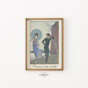 Vintage Joy of Living Fashion Illustration PRINTABLE Art | George Barbier Fashion Art Print | DIGITAL DOWNLOAD | Antique Room Decor | CC676