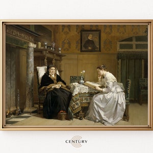 Classical Sunday Morning Painting PRINTABLE Art | Vintage Dutch Academic Painting Art Print | DIGITAL DOWNLOAD | Antique Room Decor | CC548