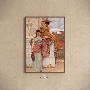 Neoclassical Two Women Posing Painting PRINTABLE Art | Vintage Neoclassic Art Print | DIGITAL DOWNLOAD | Godward Antique Room Decor | CC562