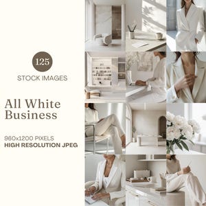 All White Girl Boss Stock Photo Bundle Business Image Entrepreneur Instagram Reel Cover Neutral Aesthetic Faceless Marketing Beige Lifestyle