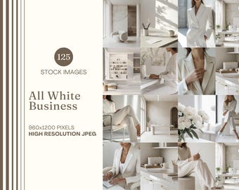 All White Girl Boss Stock Photo Bundle Business Image Entrepreneur Instagram Reel Cover Neutral Aesthetic Faceless Marketing Beige Lifestyle
