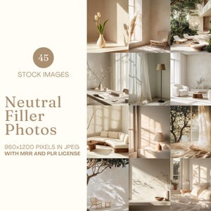Neutral Aesthetic Stock Photo Bundle MRR PLR Filler Images Faceless Digital Marketing Instagram Reel Cover Beige Aesthetic Lifestyle DFY