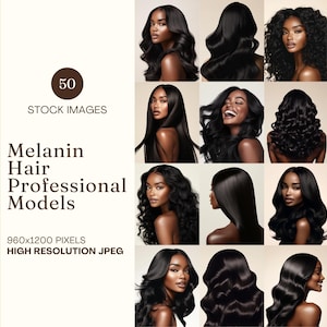 Melanin Stock Photo Bundle MRR PLR Black Woman Stock Image Hair Stylist Faceless Marketing Hair Salon Instagram Reel Cover Black Girl Model