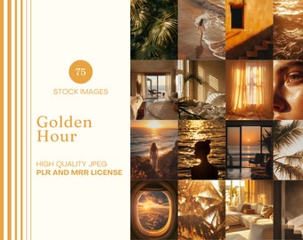 Golden Hour Stock Photo MRR PLR Summer Instagram Reel Cover Beach Aesthetic Stock Image Sunset Faceless Marketing Photos Luxury Lifestyle