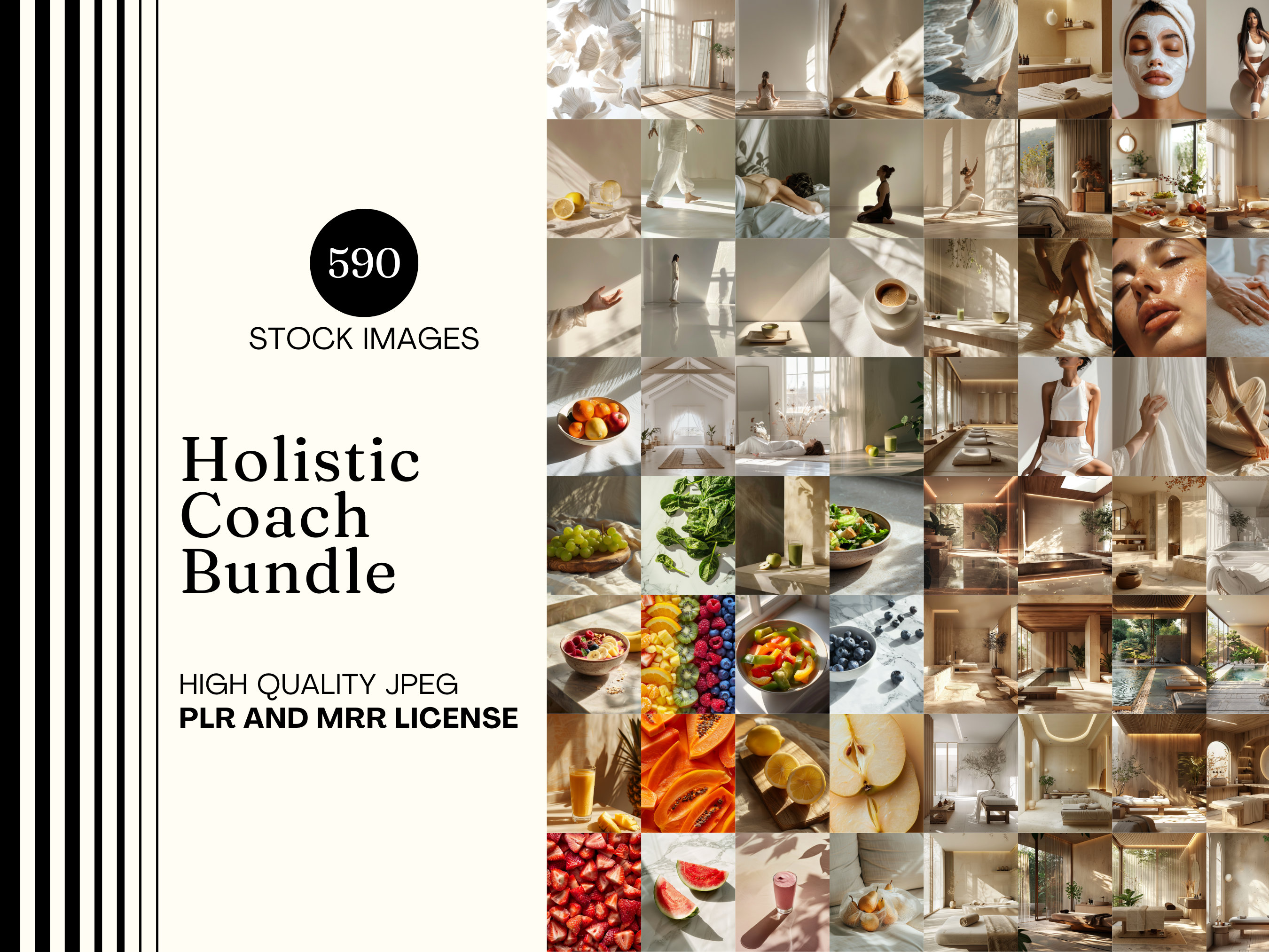 Holistic Coach Stock Photo Bundle Wellness Stock Image Health Reel Cover Female Model TikTok Cover AI Generated Neutral Done For You MRR PLR