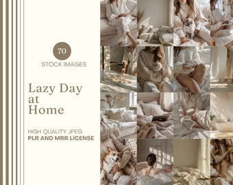 Lazy Day Stock Image Beige Girl Aesthetic Stock Photo Bundle MRR PLR Done For You Neutral Instagram Reel Cover Minimalistic Light Cream Post
