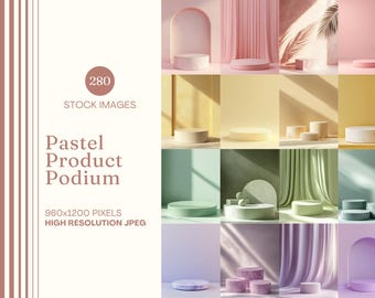 Pastel Product Showcase Minimalistic Product Podium Pink Product Display Mock-Up Product Photography Product Display Blue Green Mock Ups
