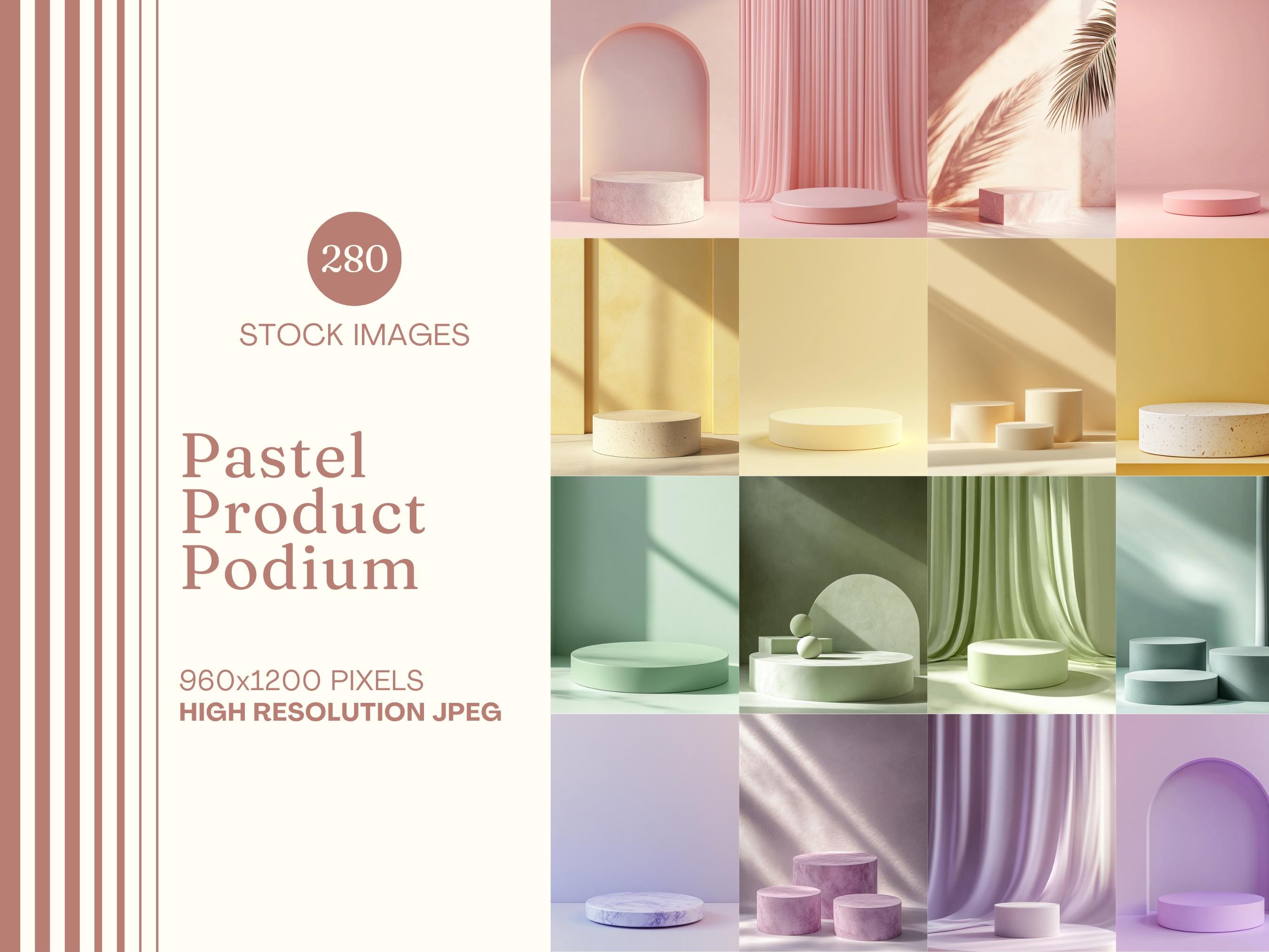Vitrine de produits pastel, podium de produit minimaliste, présentation de produit rose, maquette de photographie de produit, présentation de produit,