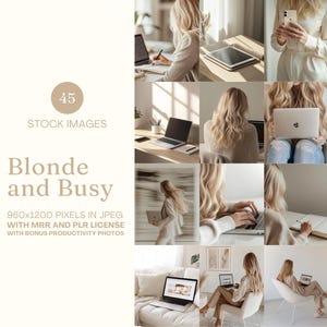 Blonde Boss Stock Photo Bundle Business Woman Image Entrepreneur Faceless Marketing Productive Lifestyle Neutral Beige Aesthetic Posts MRR