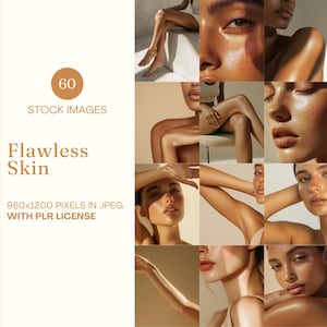 Flawless Skin Stock Photo Bundle Smooth Skin Images Skincare Faceless Marketing Beauty Neutral Beige Aesthetic Instagram Reel Cover PLR DFY