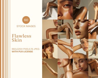 Flawless Skin Stock Photo Bundle Smooth Skin Images Skincare Faceless Marketing Beauty Neutral Beige Aesthetic Instagram Reel Cover PLR DFY