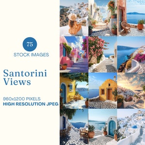 Santorini Stock Photo Bundle MRR PLR Immagine Stock Estetica Mediterranea Marketing Senza Volto Fatto Per Te Grecia Instagram Reel Cover Estate
