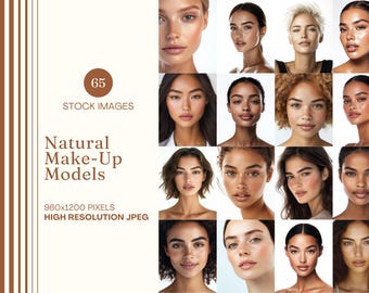 Female Model Stock Photo Bundle MRR PLR Natural Make-Up Beauty Stock Image Faceless Skin Care AI Generated Fashion Lifestyle Instagram Reel