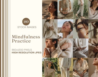 Mindfulness Practice Stock Photo Bundle Wellness Stock Image Meditation Wellness Faceless Marketing Holistic Coach Instagram Post Reel Cover