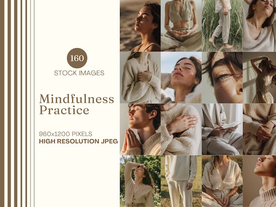Mindfulness Practice Stock Photo Bundle Wellness Stock Image Meditation Wellness Faceless Marketing Holistic Coach Instagram Post Reel Cover