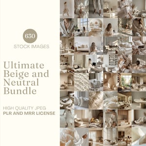 Neutral and Beige Aesthetic Stock Photo Bundle Minimalistic Business Faceless Marketing Photo Light Cream Reel Cover Done For You MRR PLR