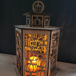 Pumpkin Tea Light Lantern SVG - Laser Cut File, Fall Decor, 3mm & 4mm, Tealight Lantern