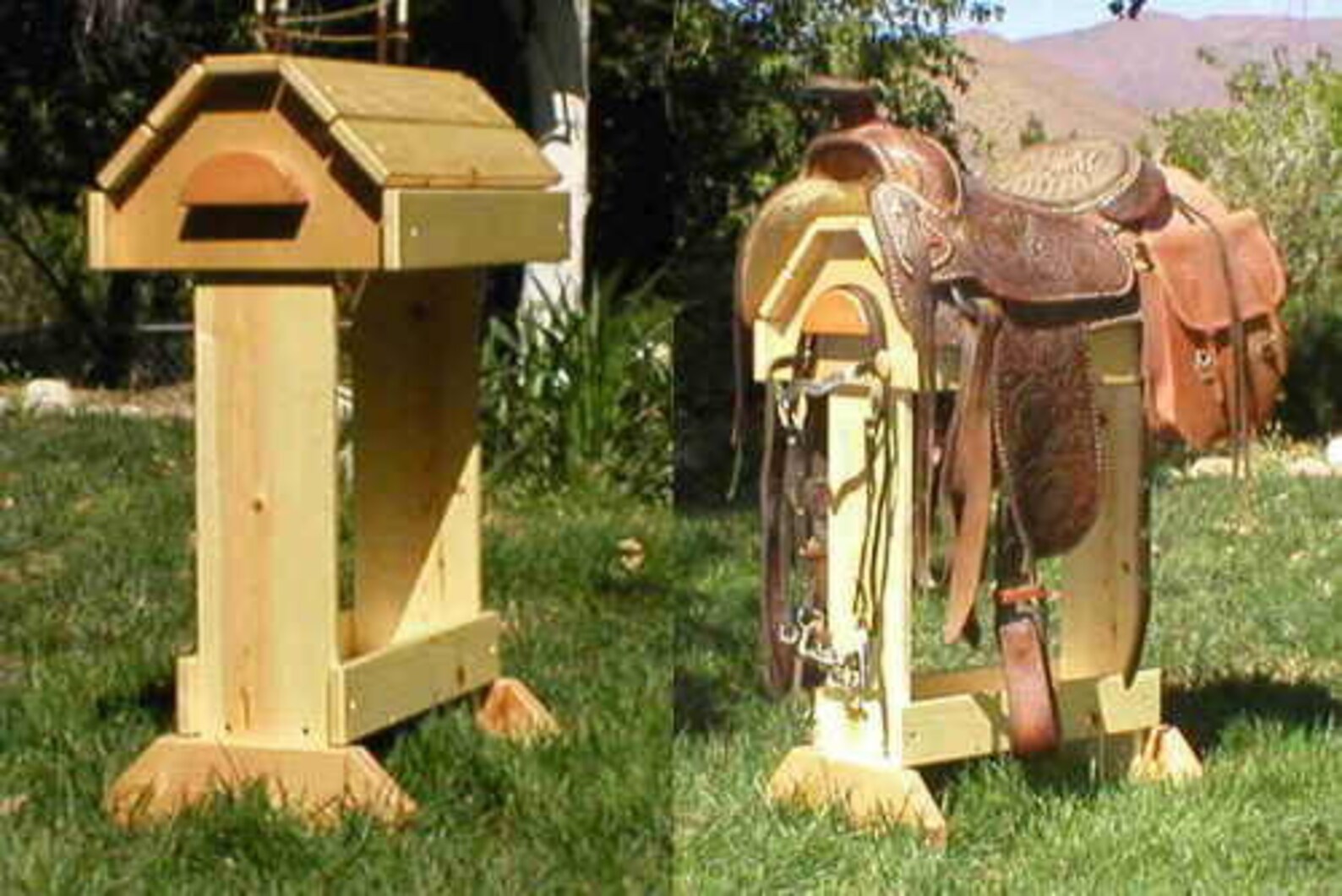 Rustic Pine Saddle Stand with Bridle Rack and Tack Tray Etsy