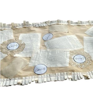 Personalized Book Page Table Runner: Rustic Vintage Wedding Decor